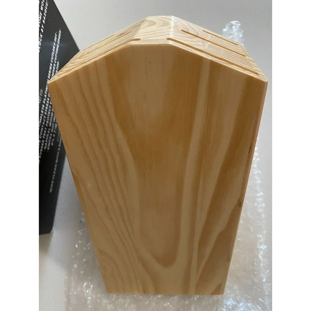 BASQUE‎ Platinum Series Solid Natural Wood 10 Horizontal Slot Knife Block Only